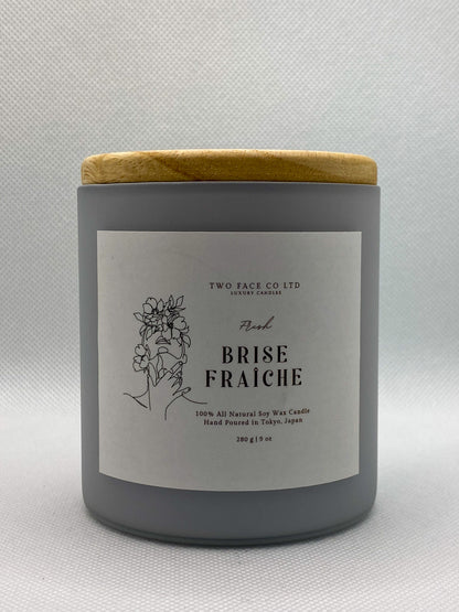 Fresh breeze candle, hand made candle, icey grey, with lid